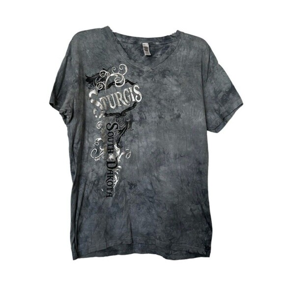 Sturgis South Dakota Women's T-Shirt Motorcycle Rally Tie Dye Metallic L - Picture 1 of 4